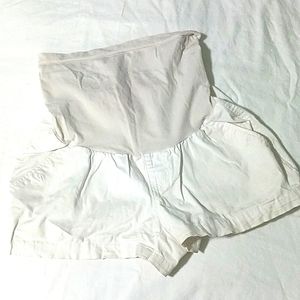 White Maternity Shorts, Medium